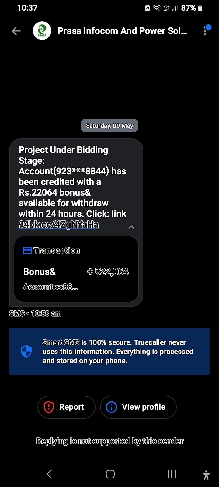 Credited Money scam 