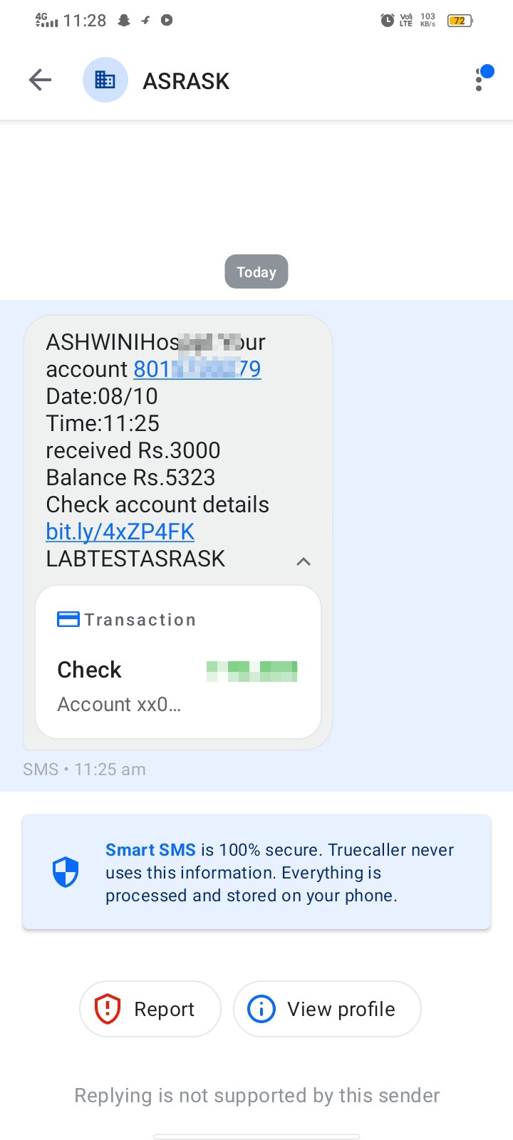 scam message