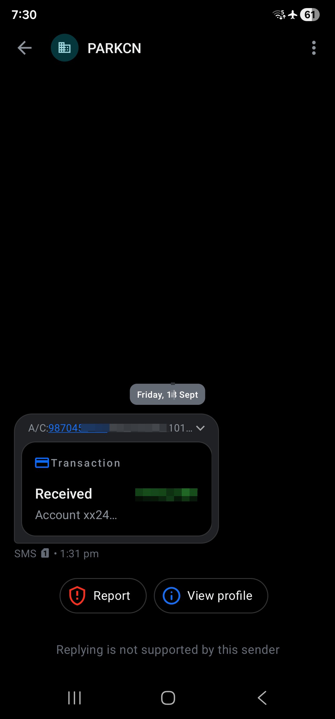 The receipt for the money paid is visible.