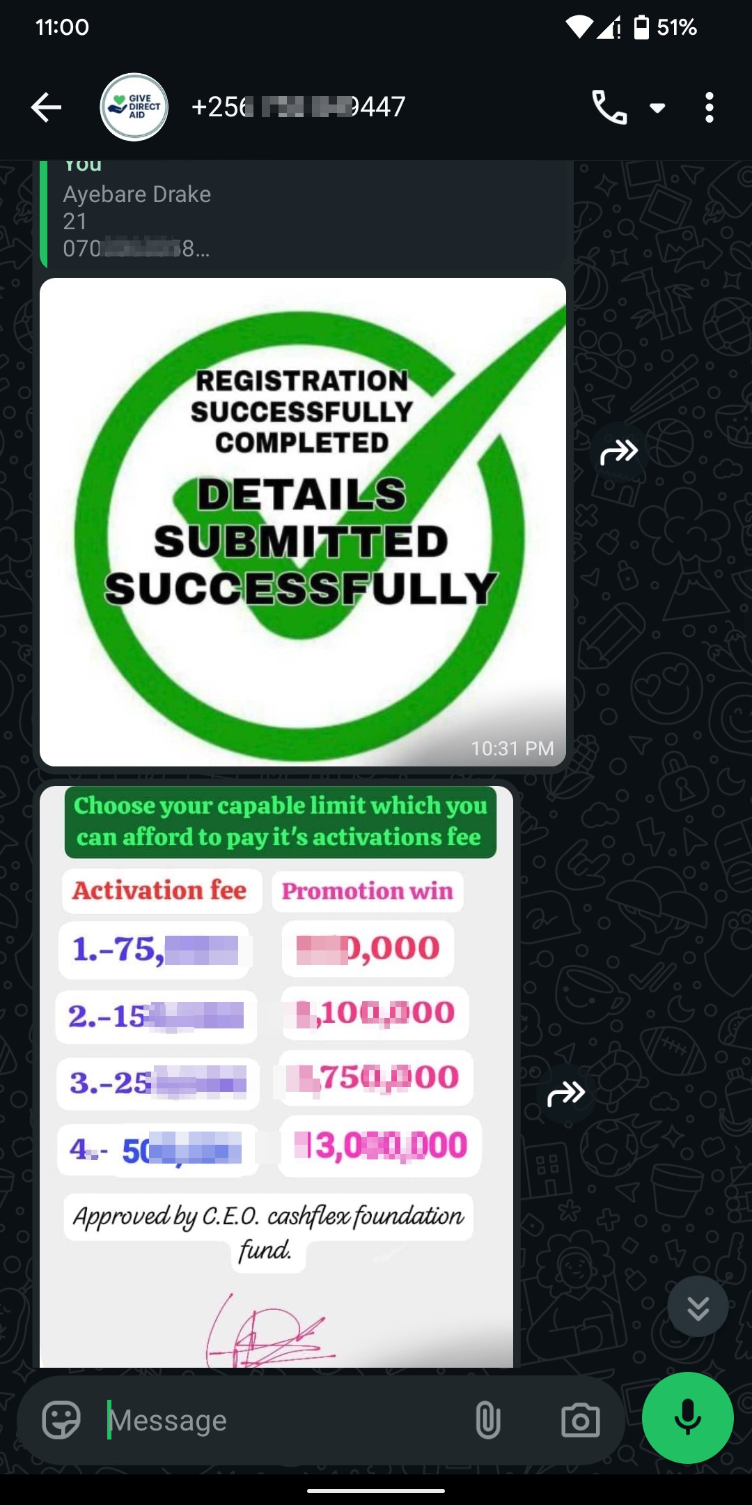 Give Direct Aid ,scam  - image 3