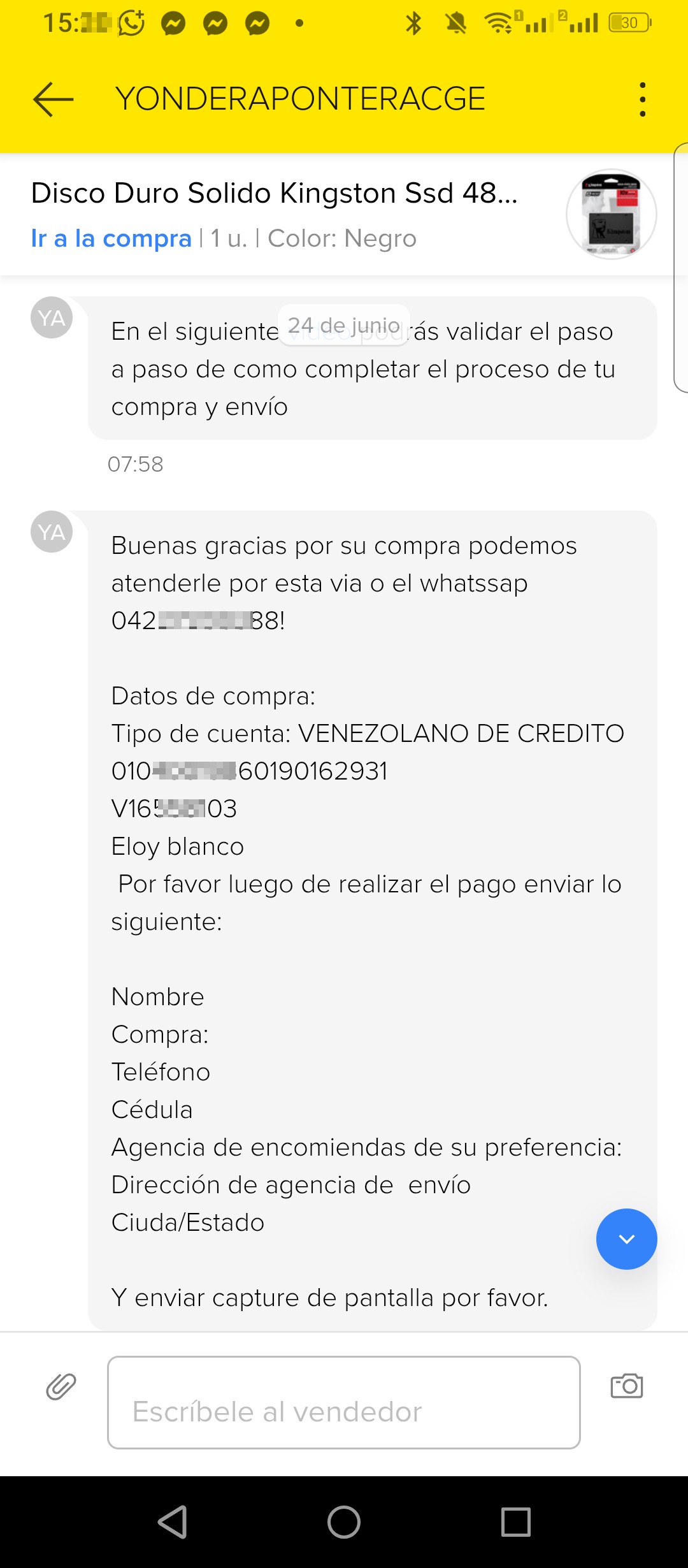 Scam on Mercado Libre