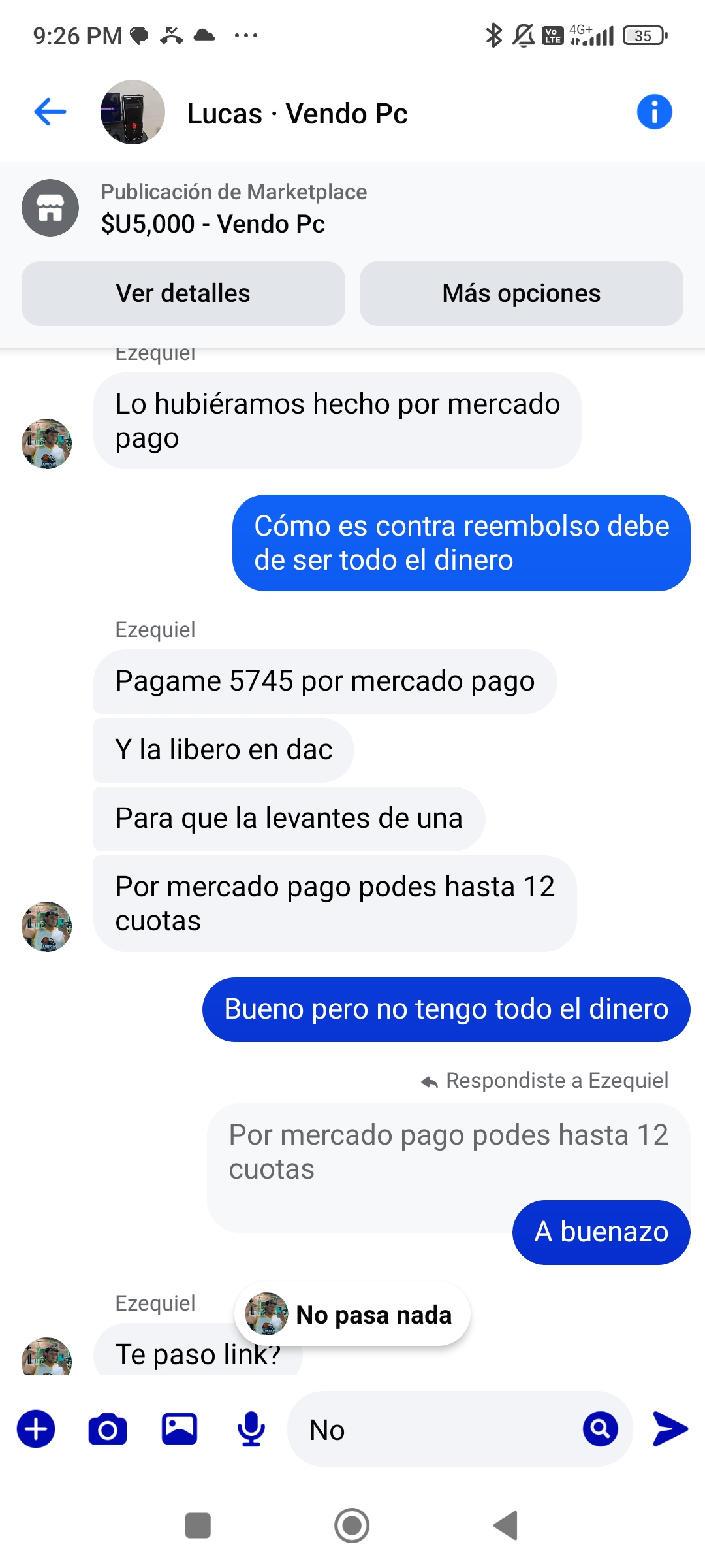 Sales scam on Facebook Marketplace with threats over package - image 2