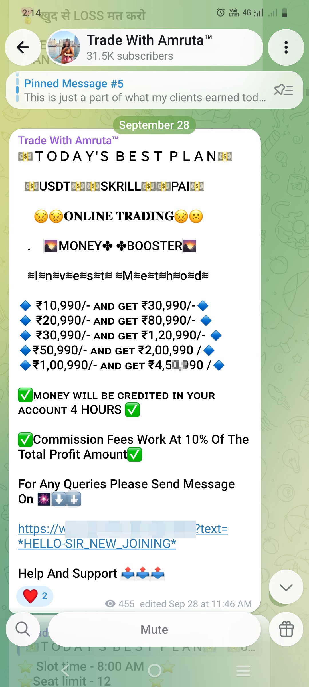 Telegram channel Fake investment scheme - image 2