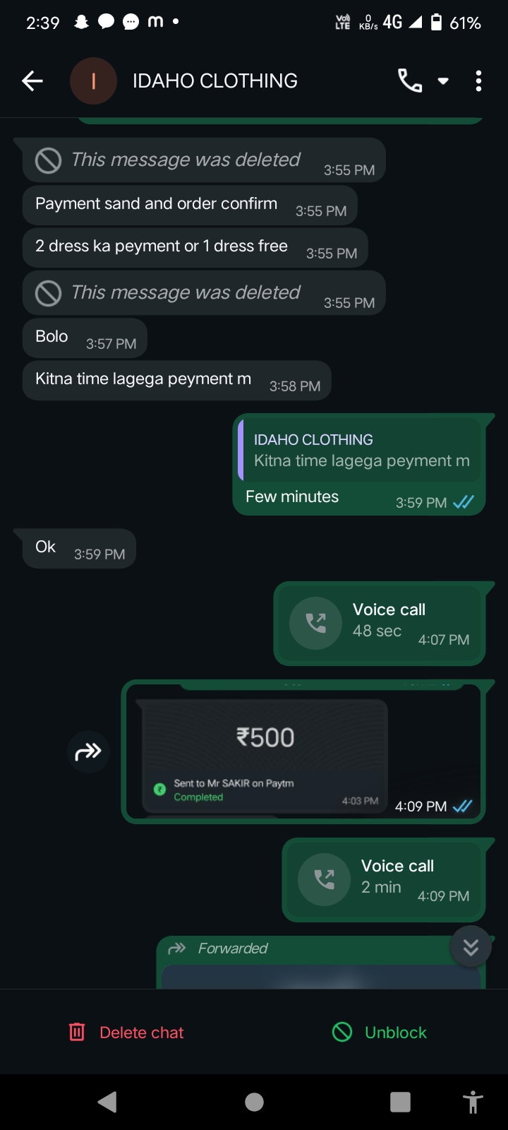online dress wtsp order scam