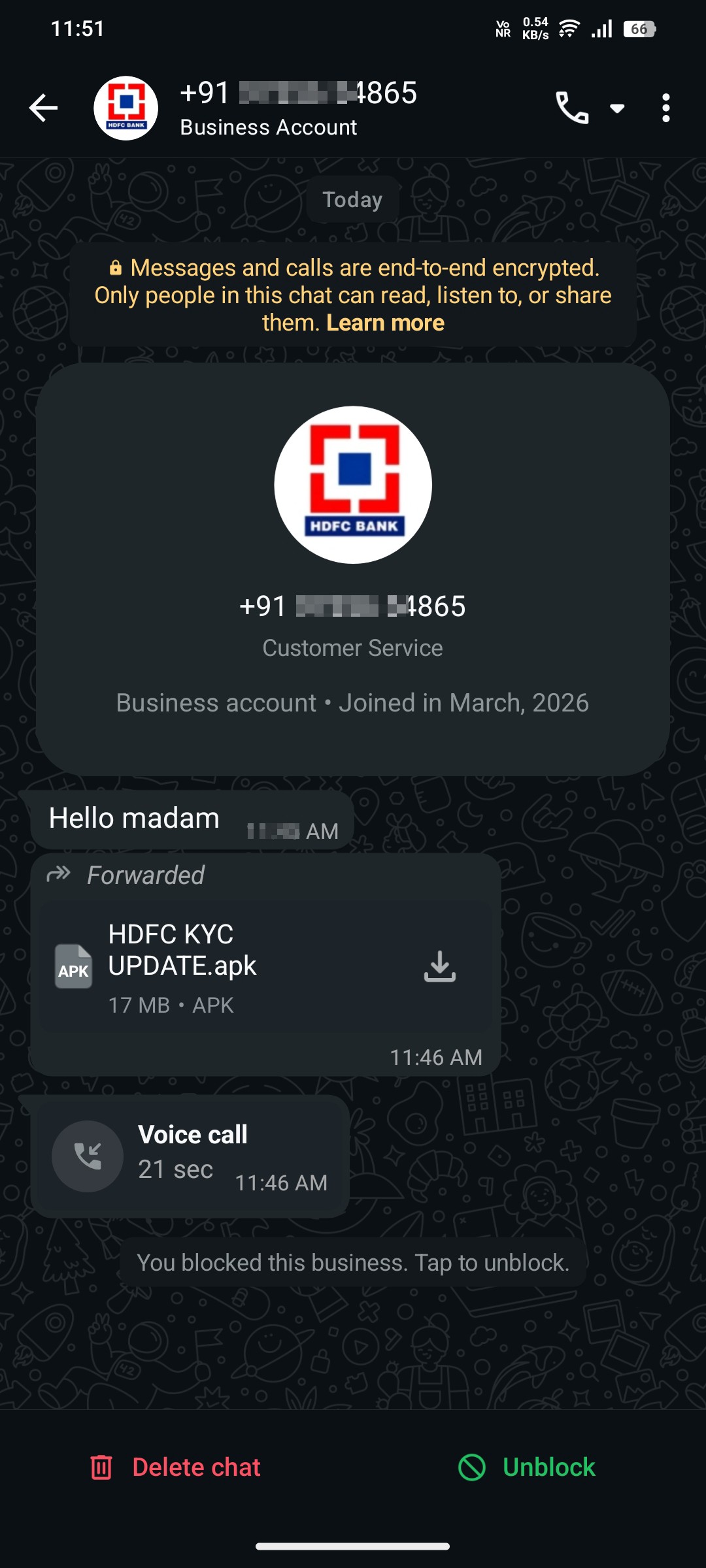 HDFC Bank KYC Fraud Scam