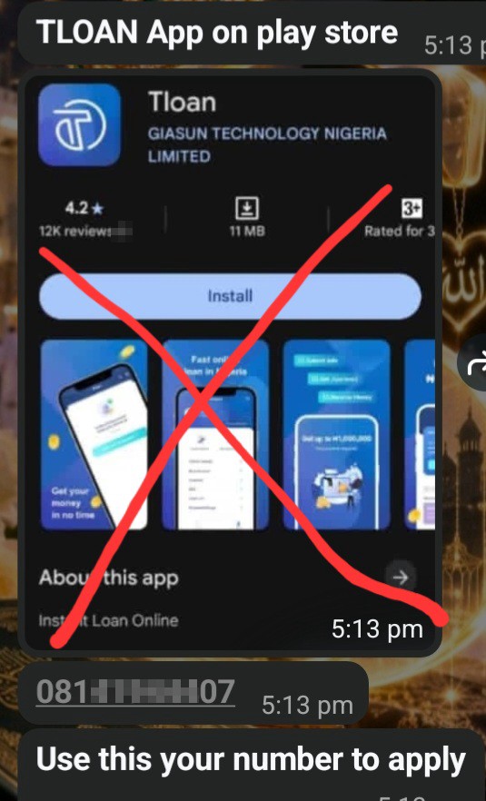 FRAUDSTERS: CALLED "TLOAN LOAN APP" - image 2