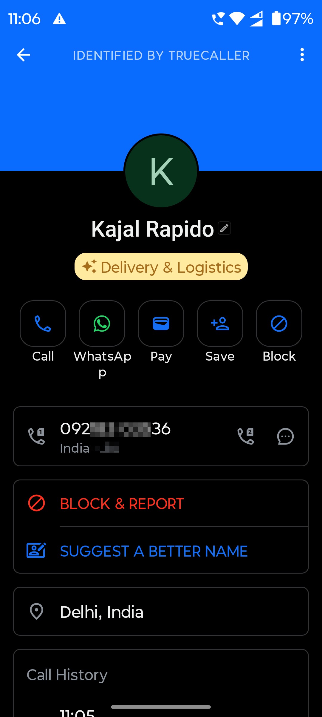 Call from Rapido Driver App ask for update ID