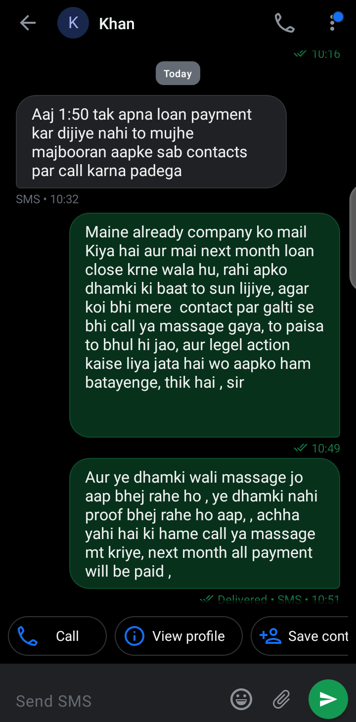 ⚠️ Loan Recovery Agent Threatening & Harassment via SMS