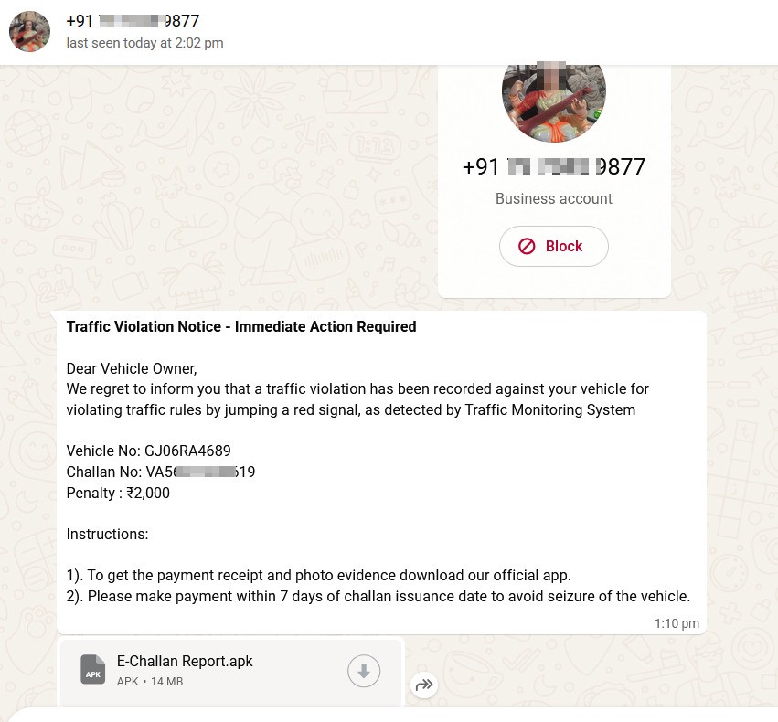 Fake mParivahan message 