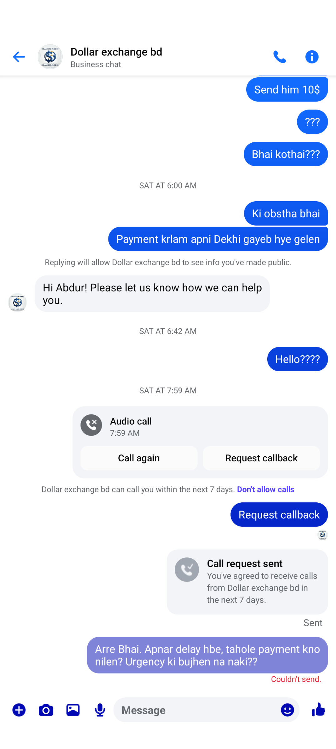 DOLLAR Scam via bkash for BINANCE 