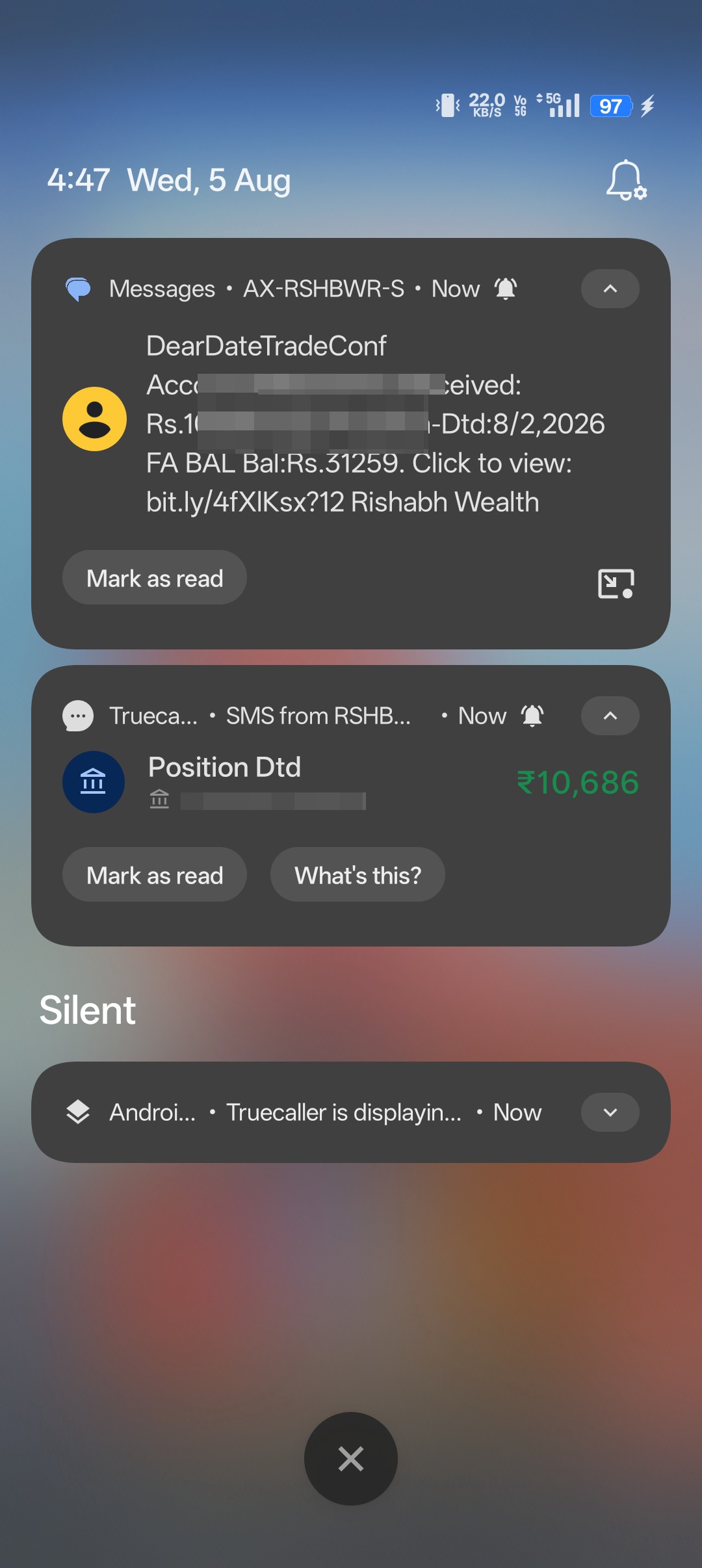 Fake trading update SMS alert - image 2