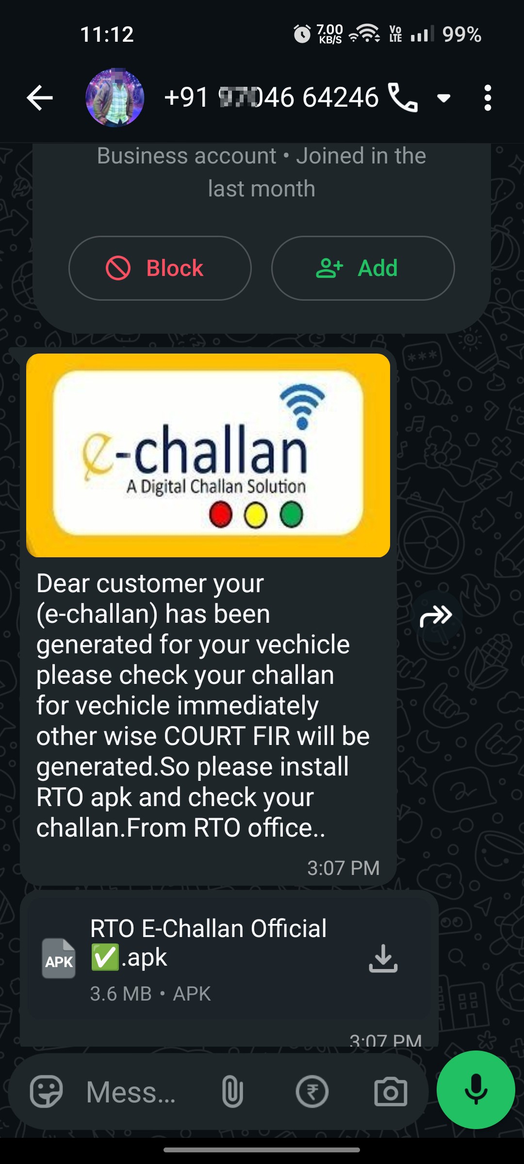 traffic chalan scam