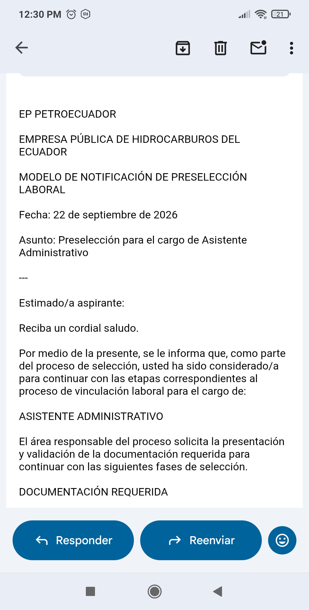 🚨 WARNING! FAKE JOB VACANCY AT PETROECUADOR.