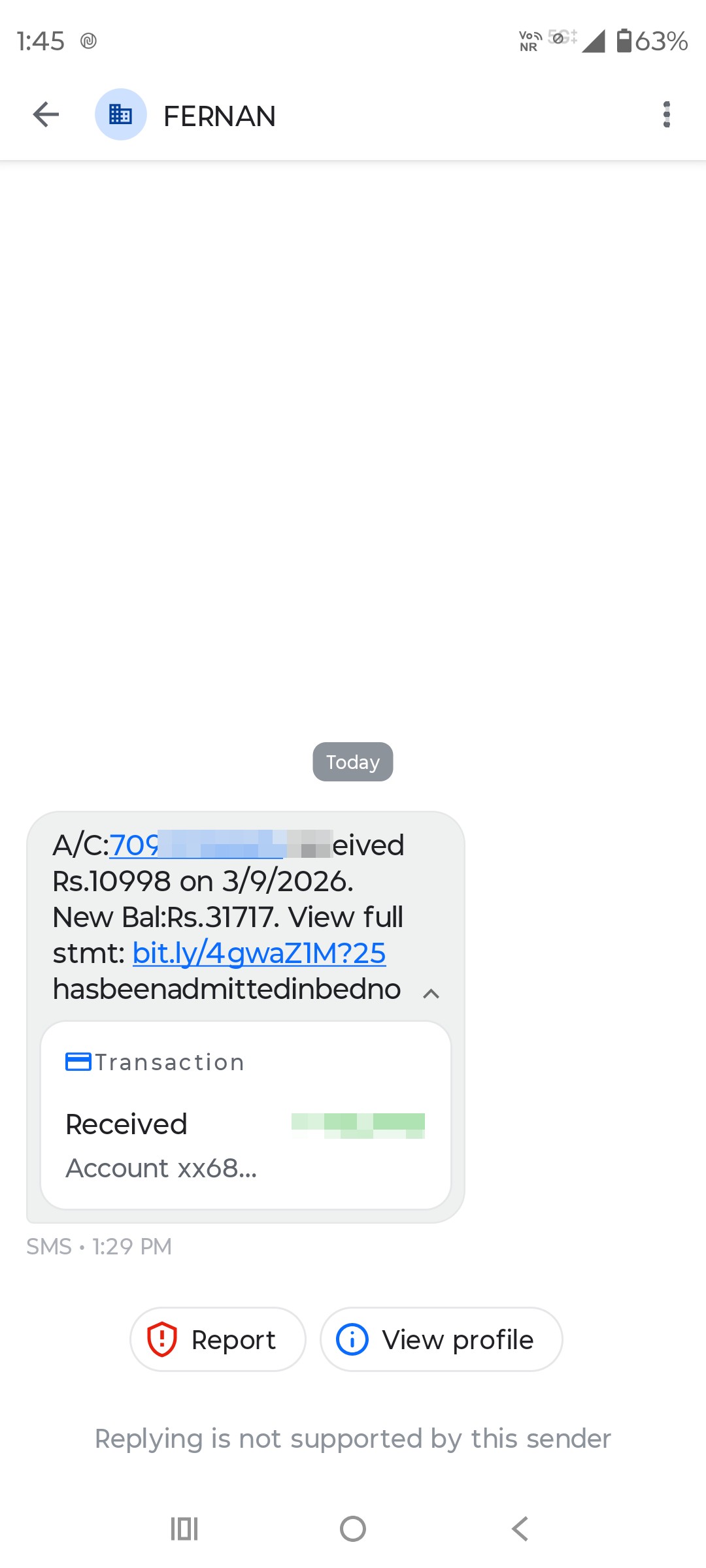 Fake transaction SMS  - image 2
