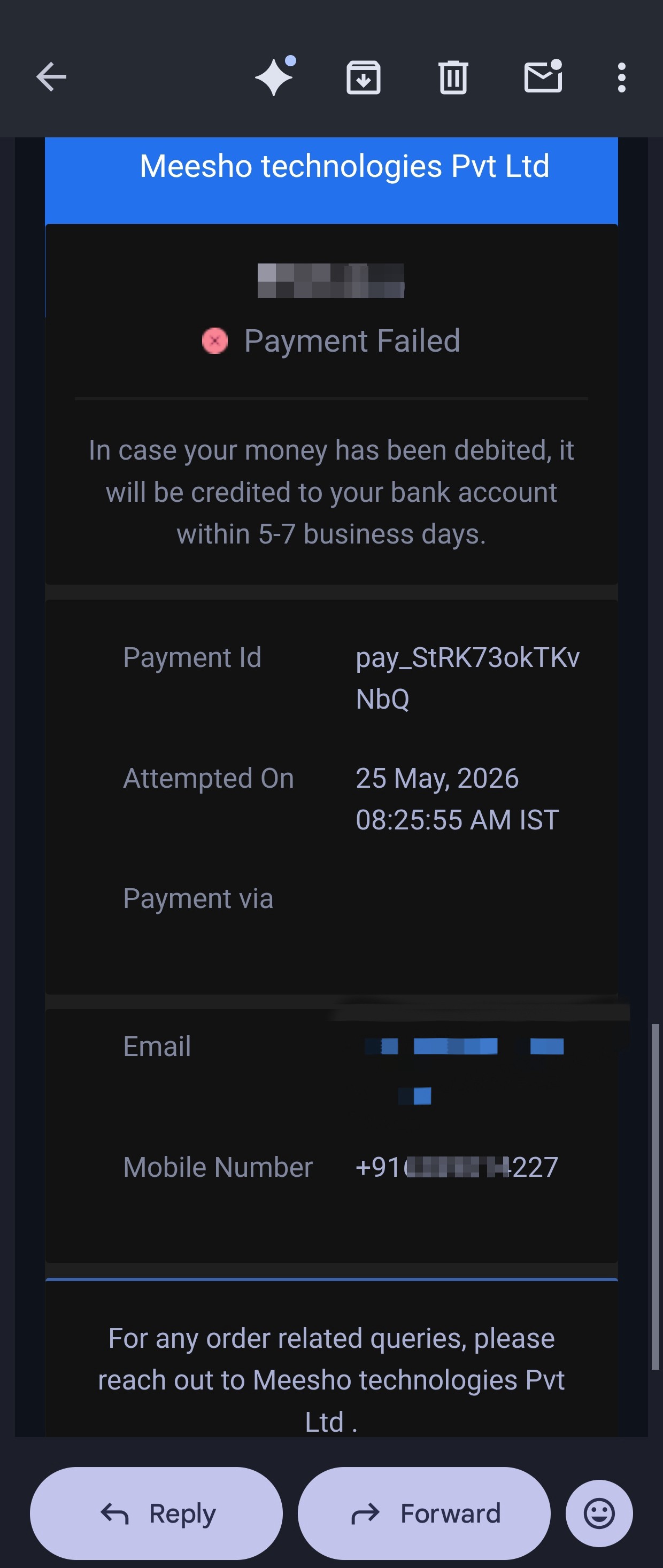 This person might use your Gmail ID to pay under YOUR NAME