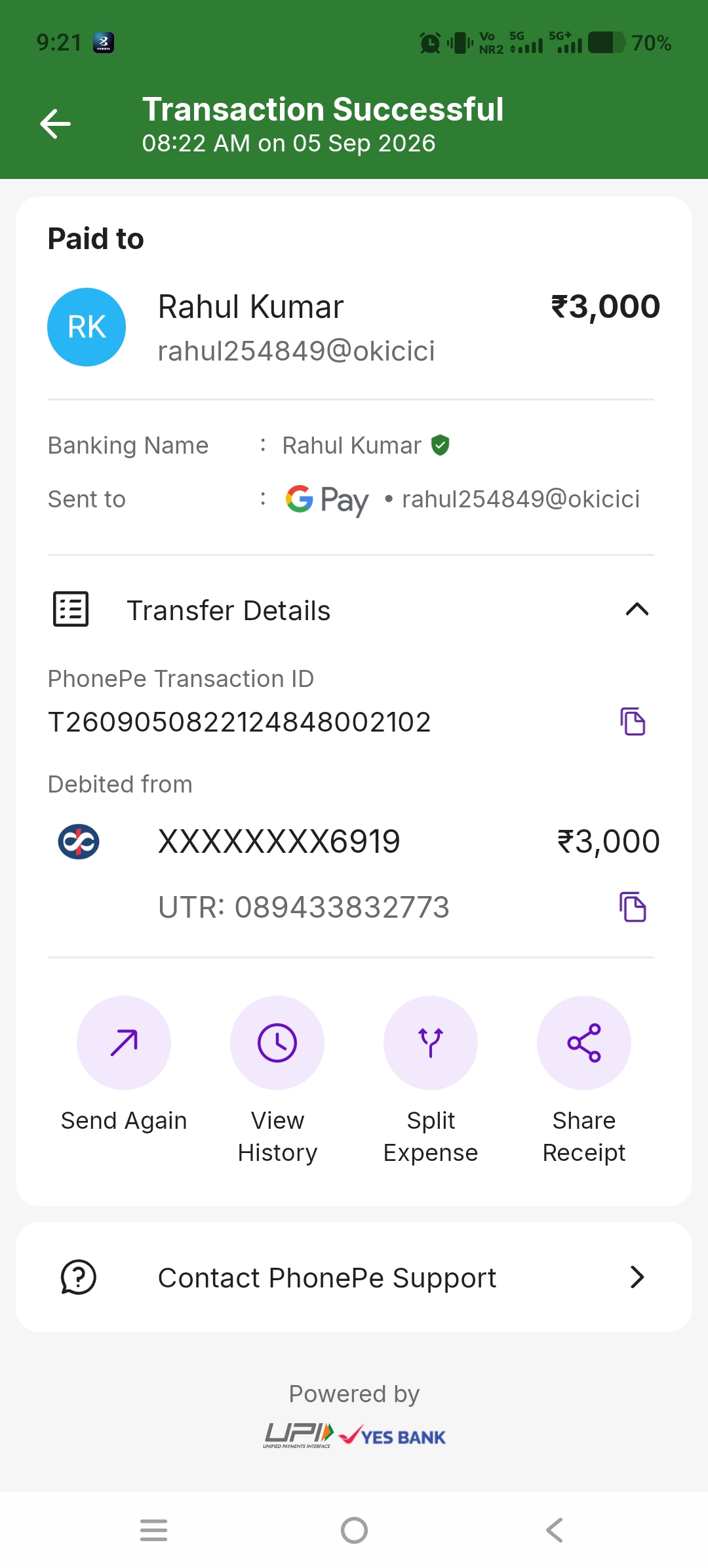 totally I paid 13000