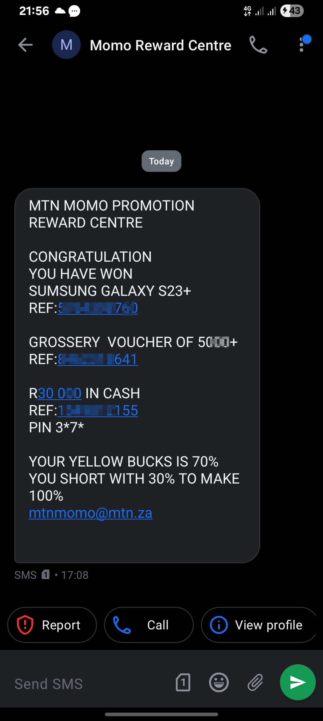 MTN momo promotion rewards 
