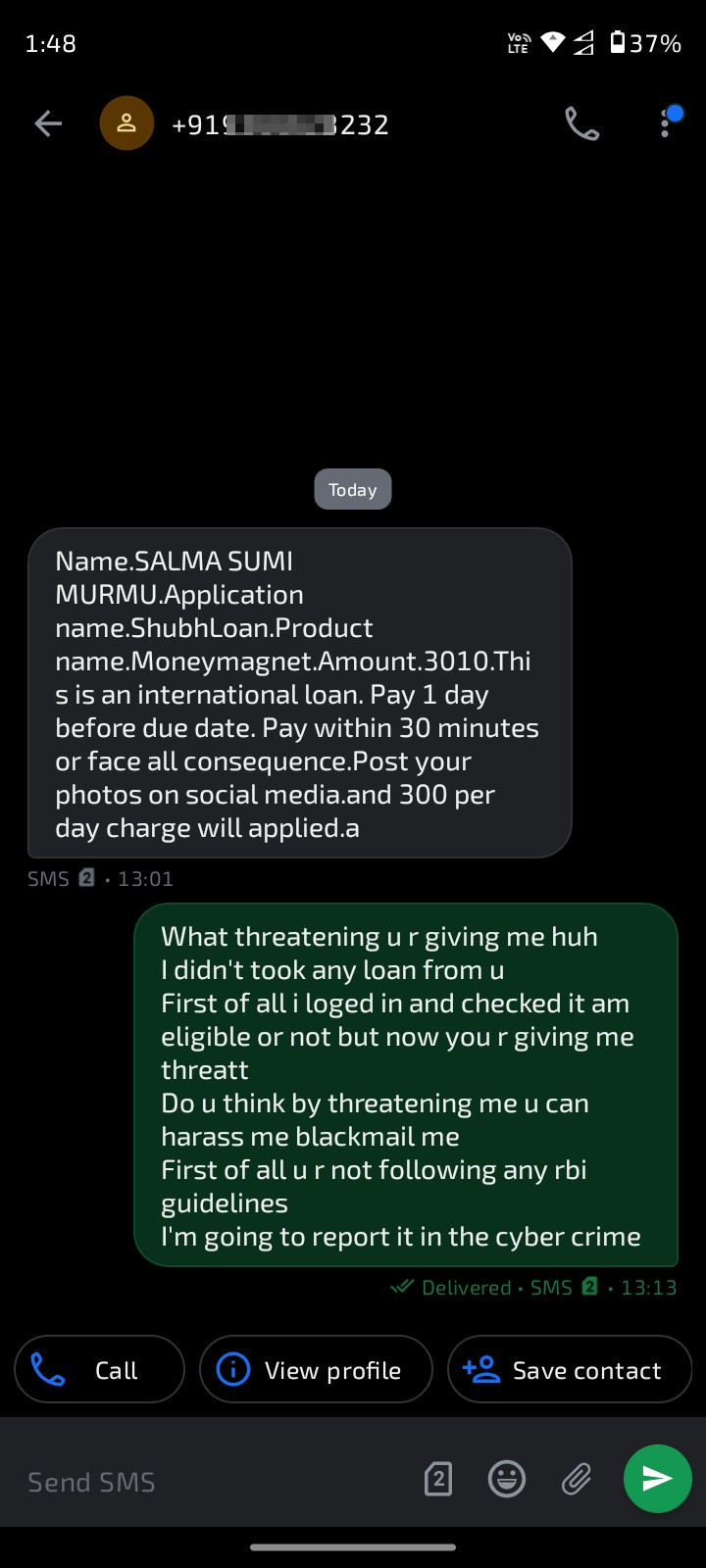 Subh loan app harassment 
