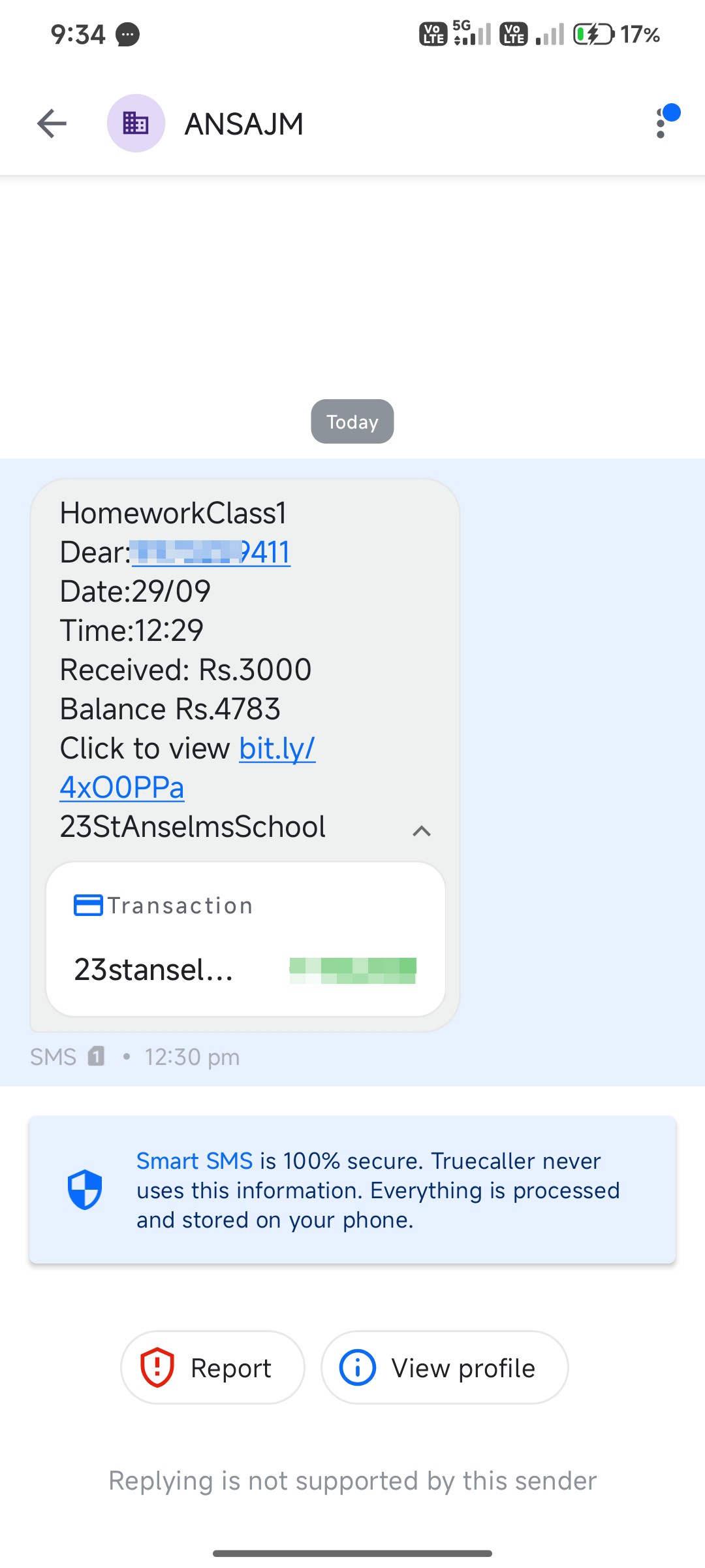 Fraud Bank message
