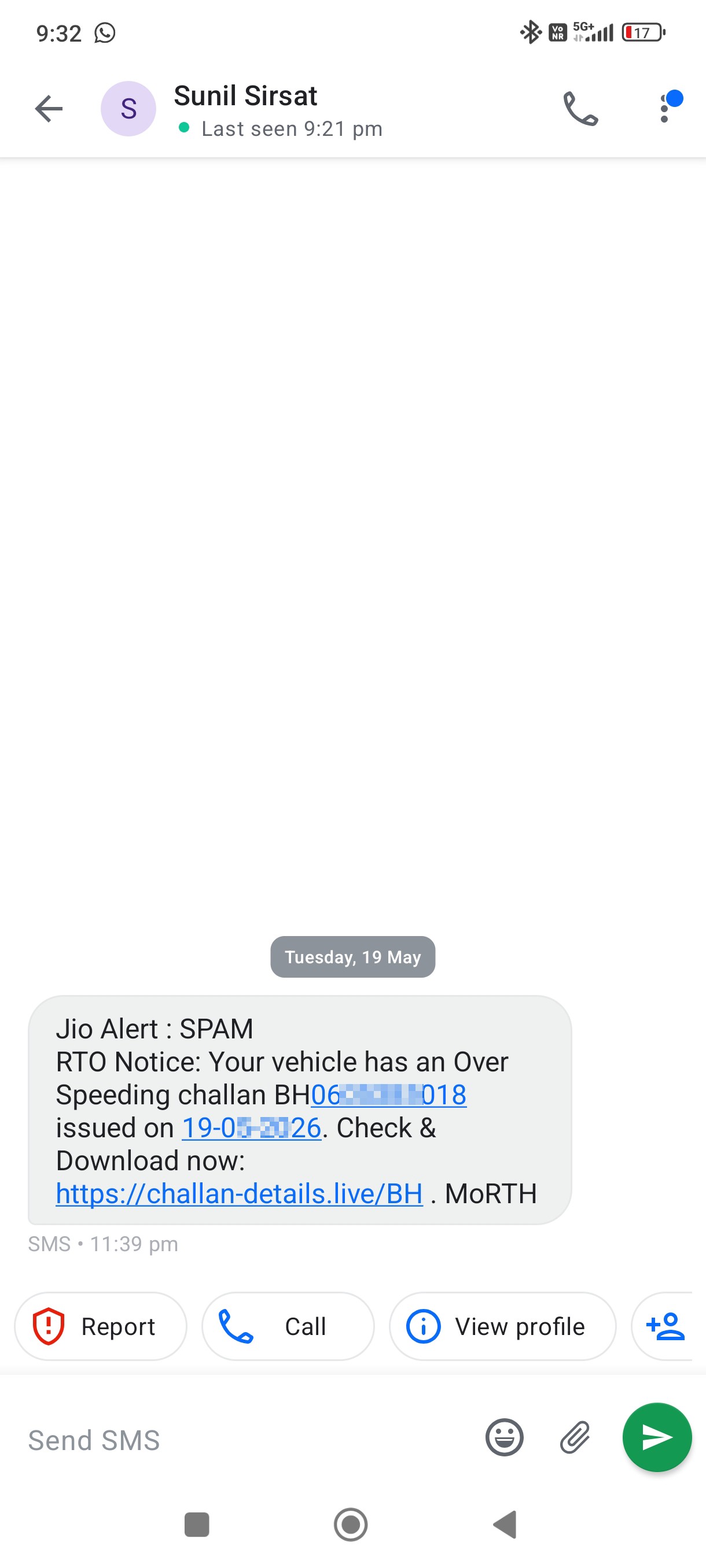 Scam about RTO officer 