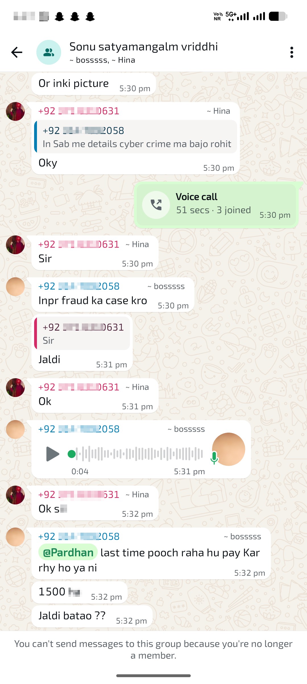 They are asking for payment