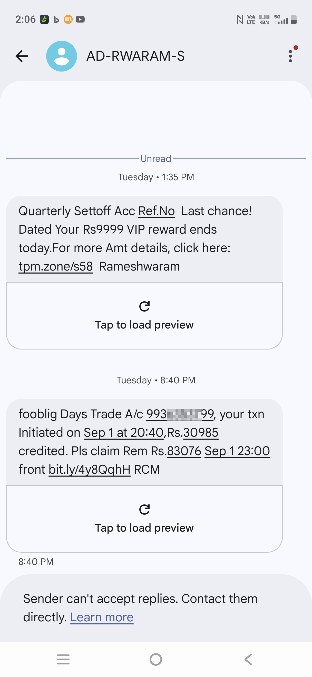 Thses scammer send link through this type of msg