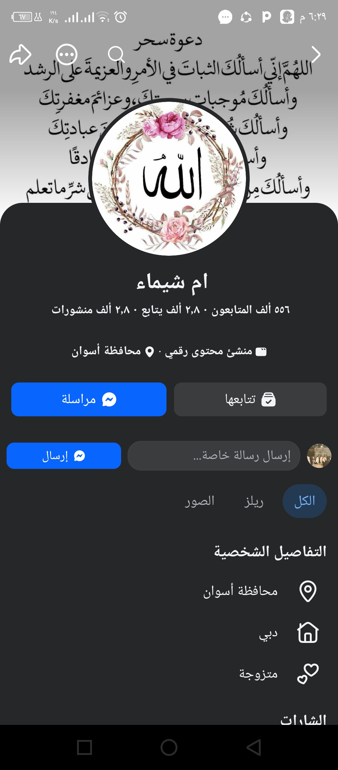 Aswan, known as Umm Shaimaa on the internet