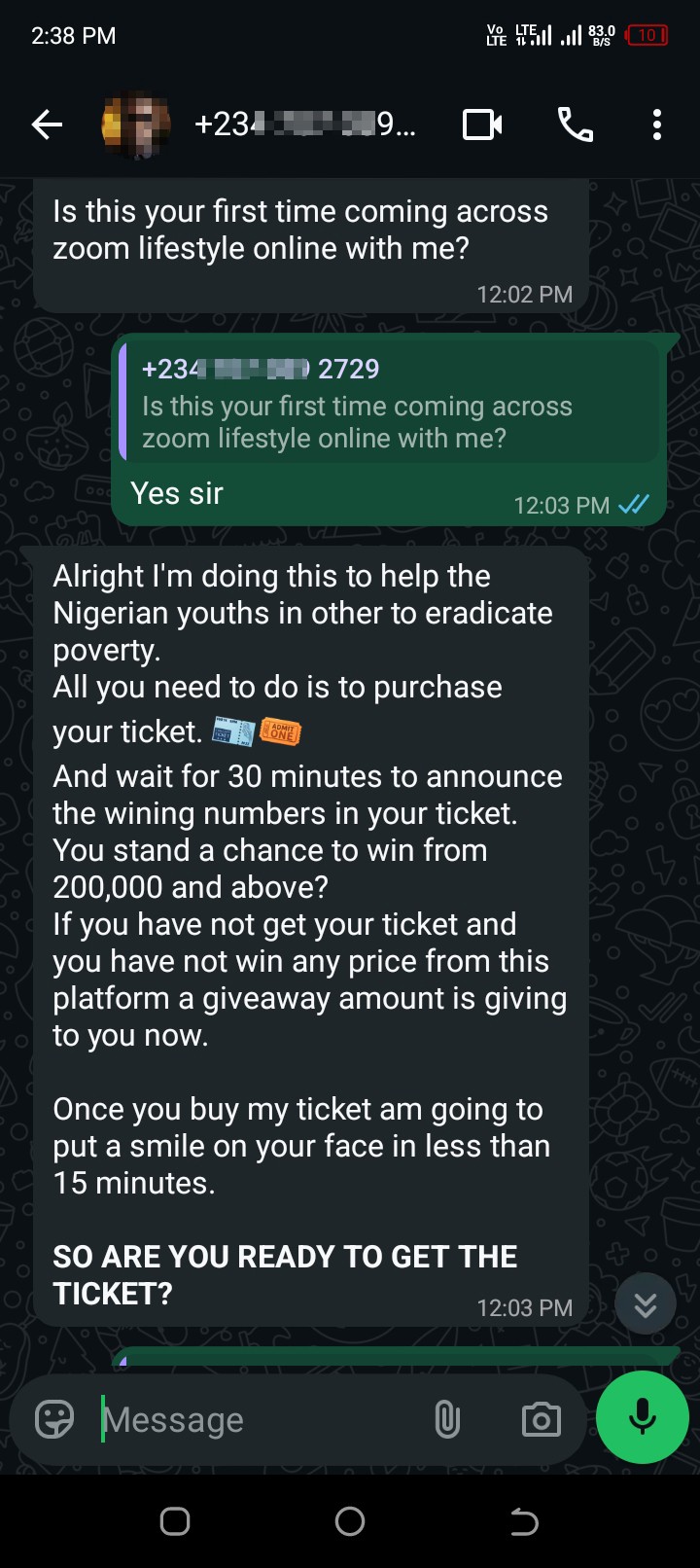 money scammed