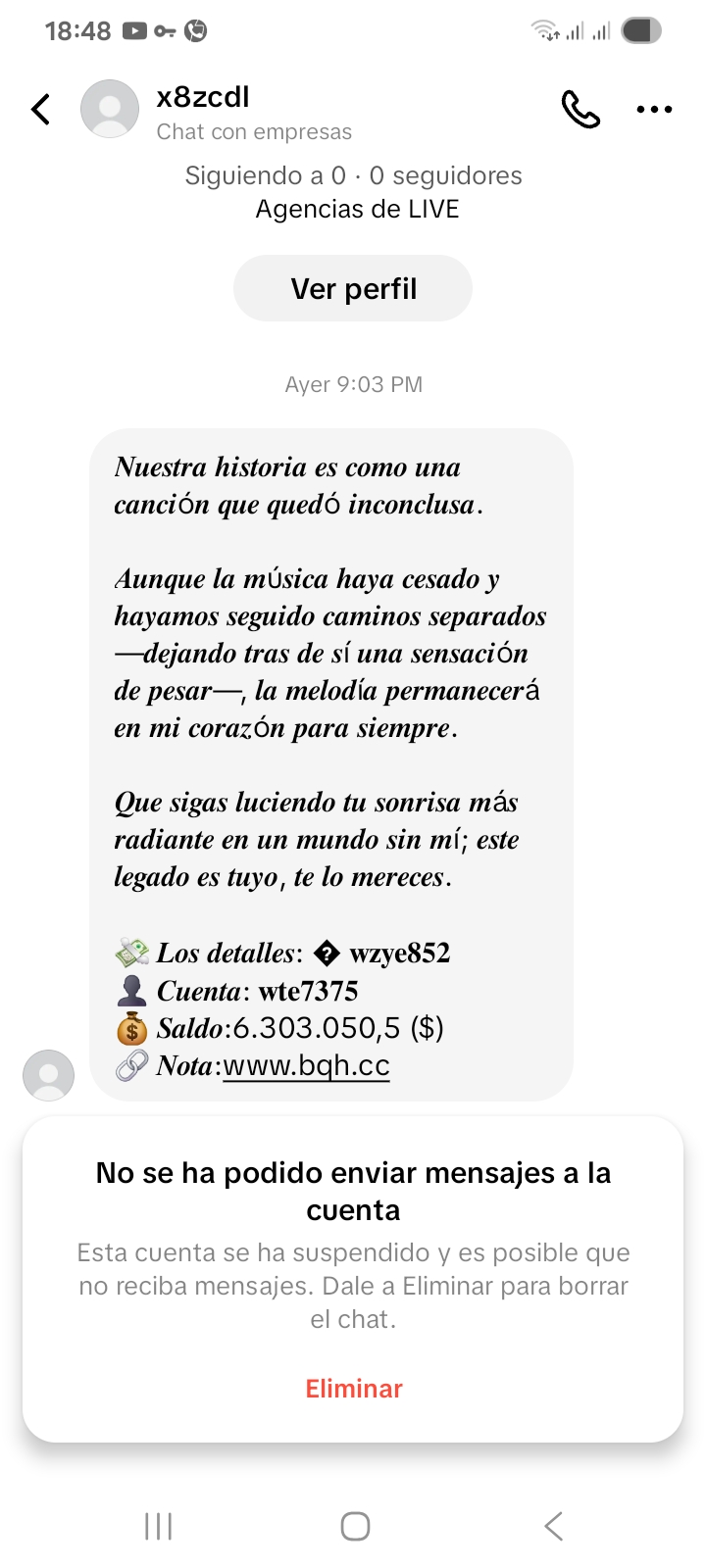 Beware of these messages on social networks TikTok Instagram Facebook Snapchat....