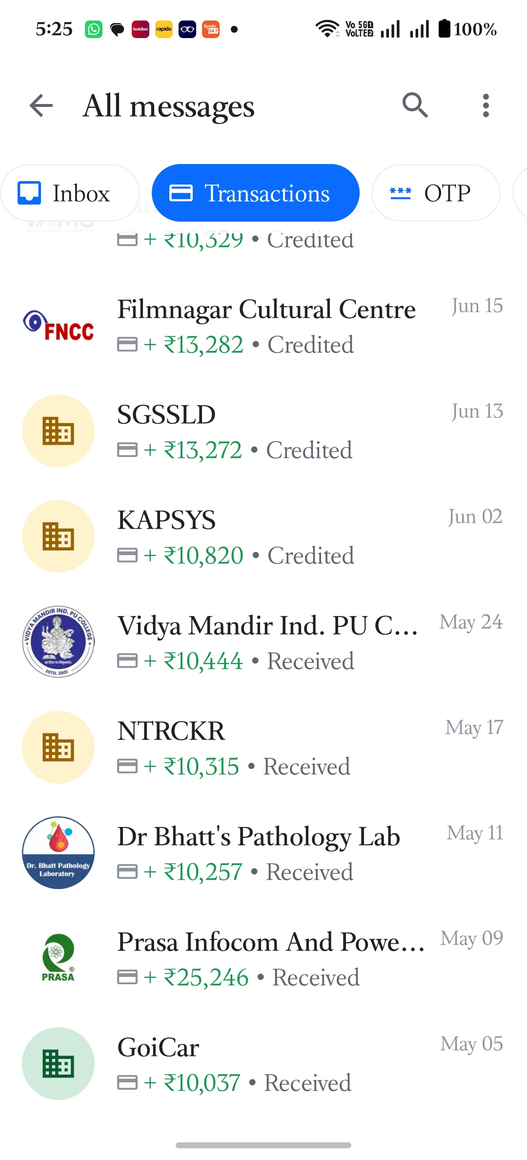 task/part-time job scam SMS notifications