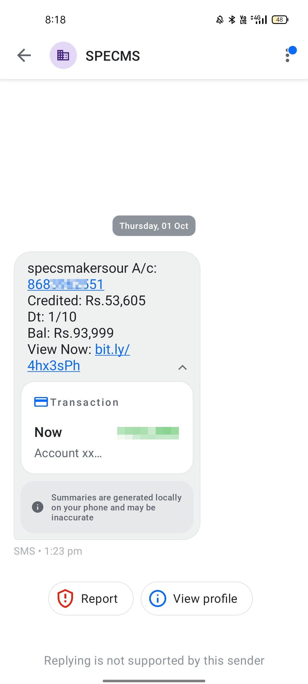 If you receive a message like this from any brother, do not click on this link in your account.
