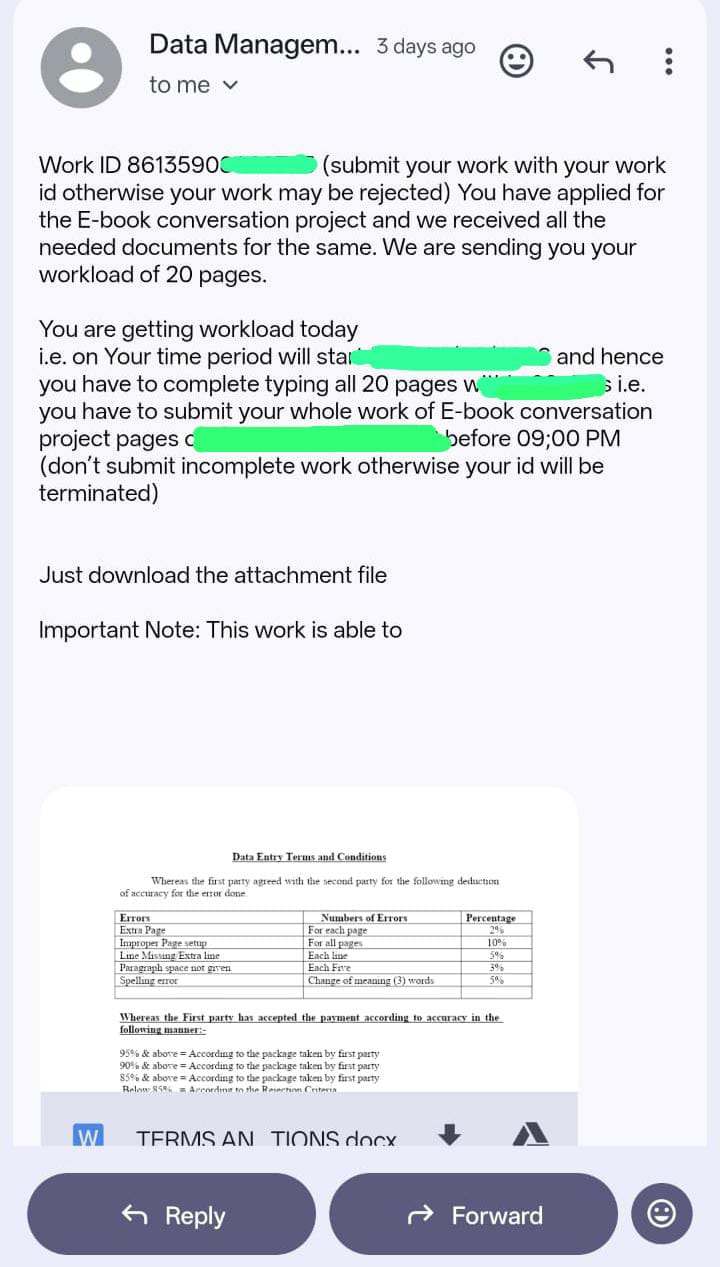 job scam - image 2