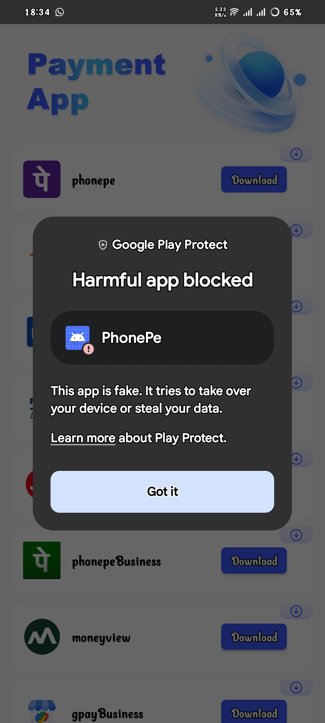 one boy say that delete phone pay from other app 