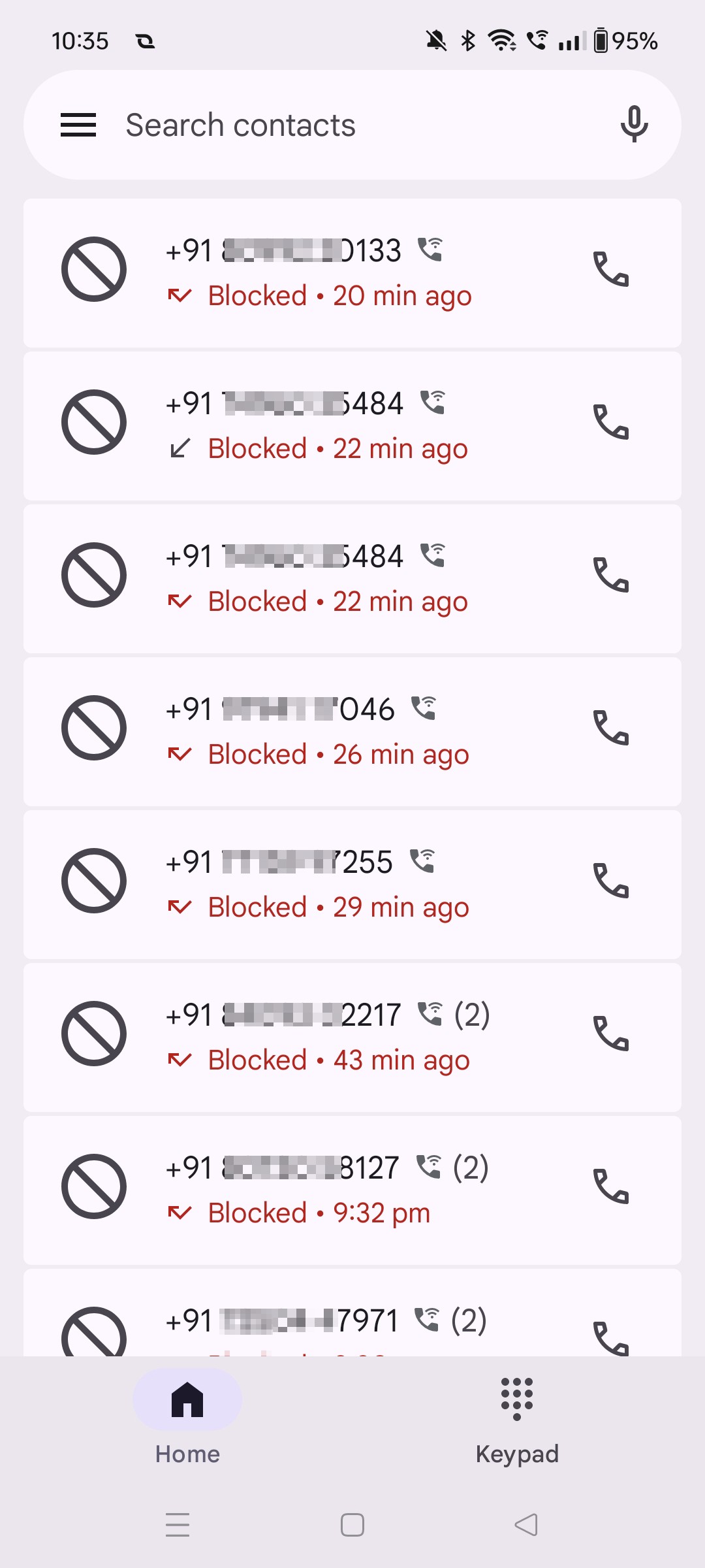 100 random spam calls 