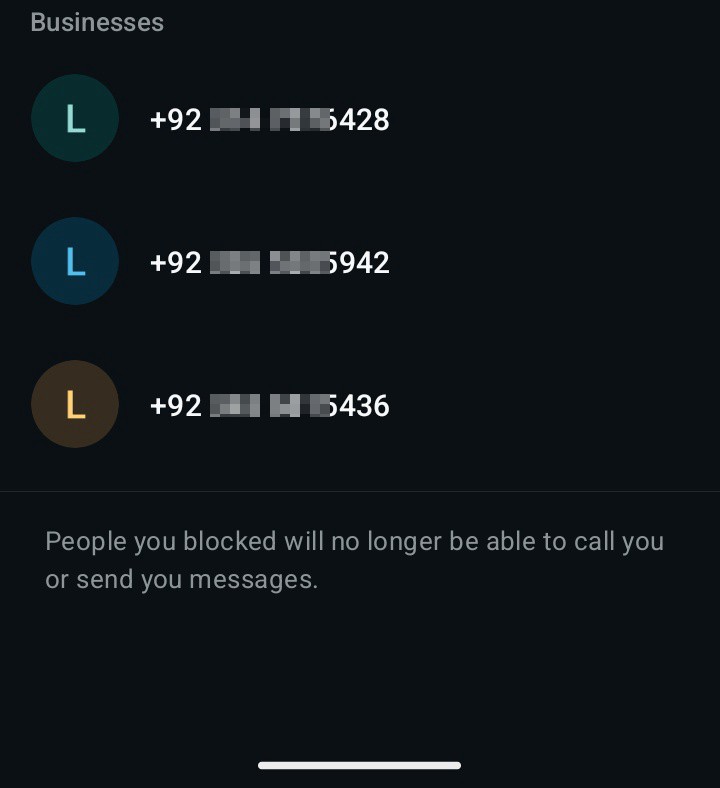 Threats on WhatsApp from the three numbers given below.