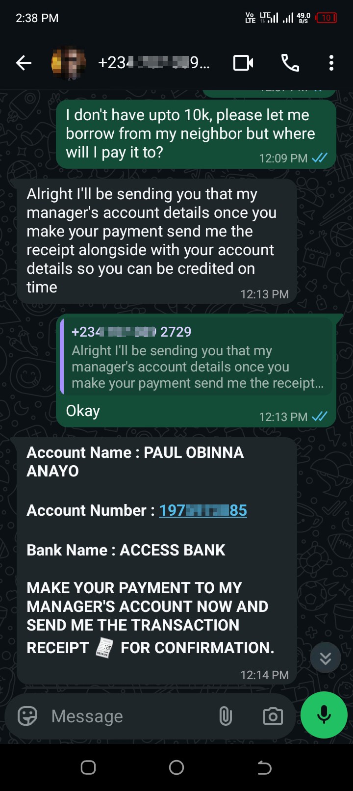 money scammed - image 3