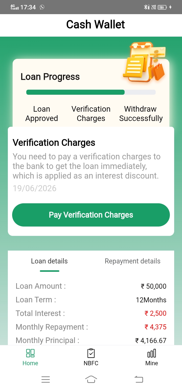 I needed a loan, so I applied for an APP called Cash Wallet. 