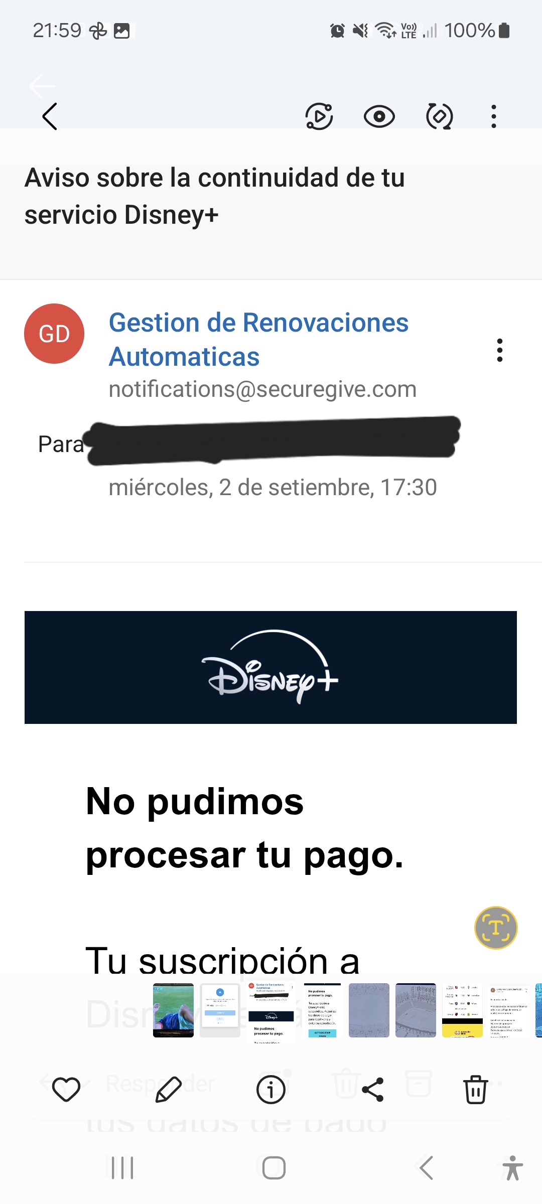 !! ATTENTION !! WITH A DISNEY+ SCAM WARNING ON WHATSAPP