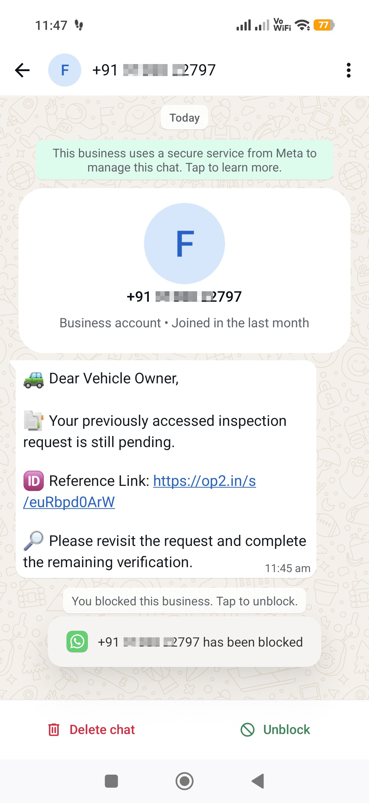 Link scam