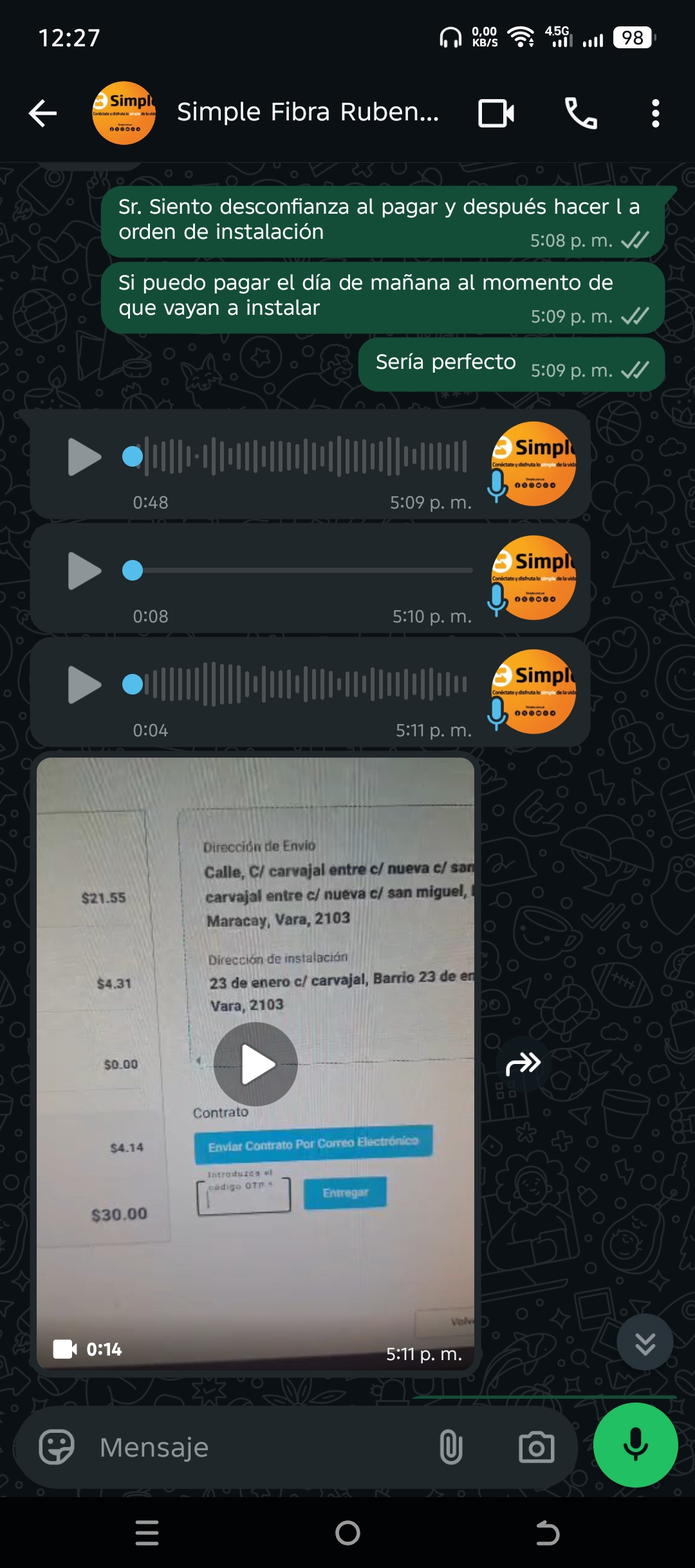 scammed by Simple Fibra