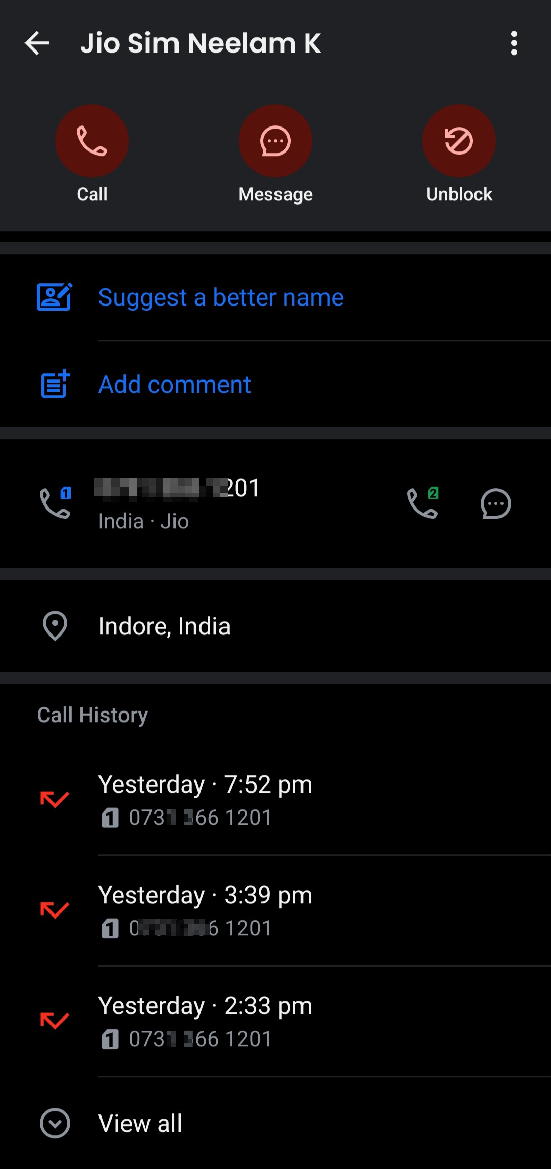 dozens of call from a silent number