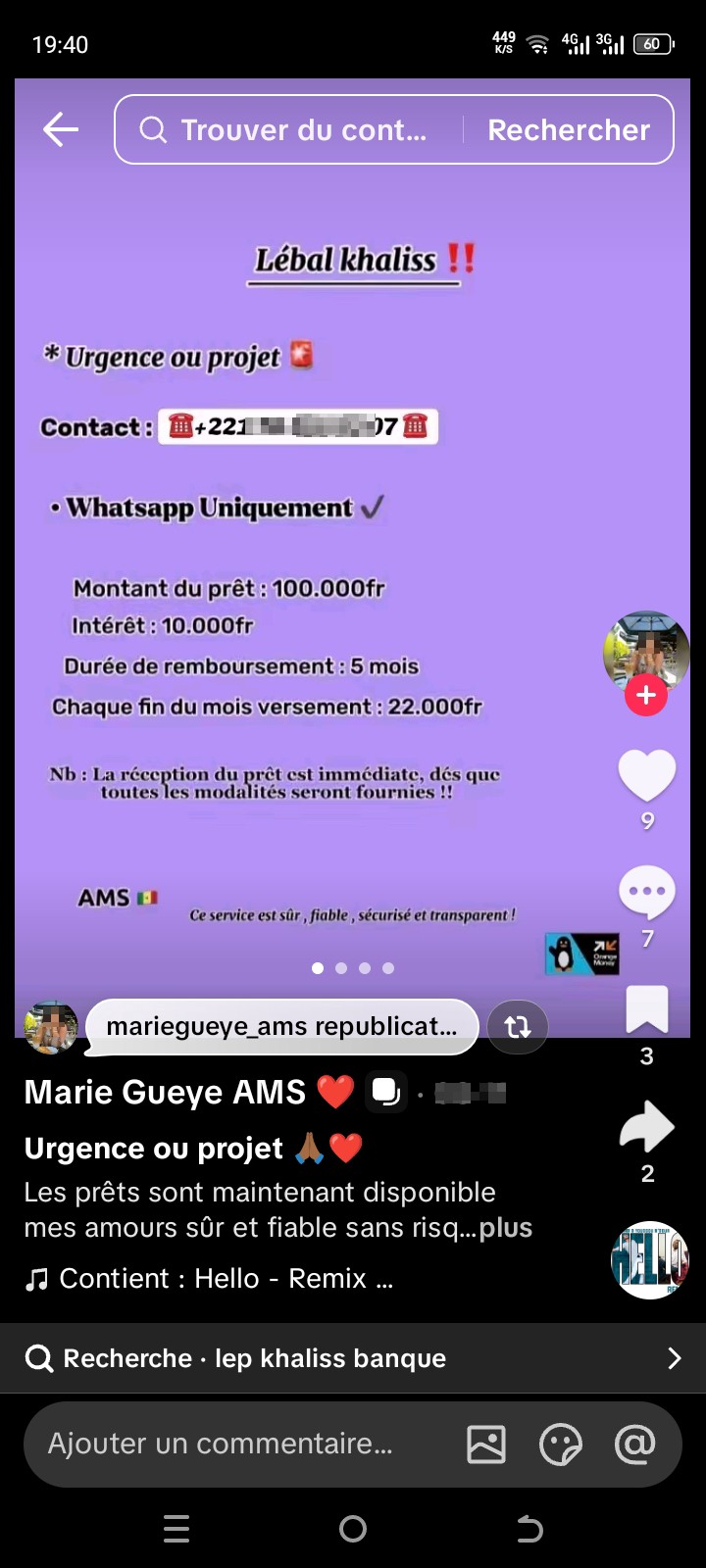 She scammed me by telling me to send her the processing fees. She posts on TikTok.