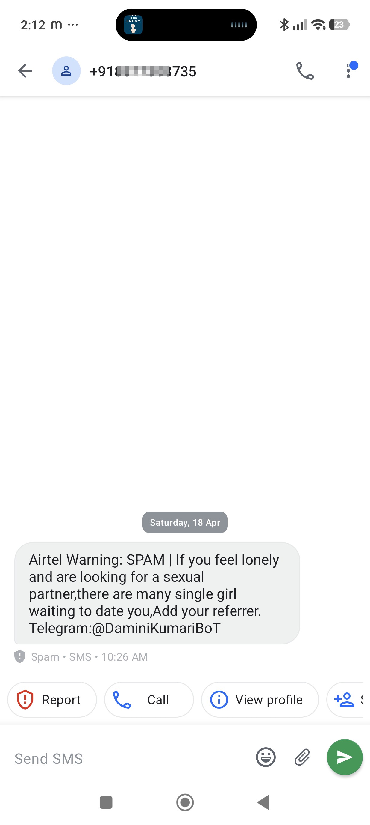 Spammers are sending mesaages, be careful. Never reaply nor reapond.