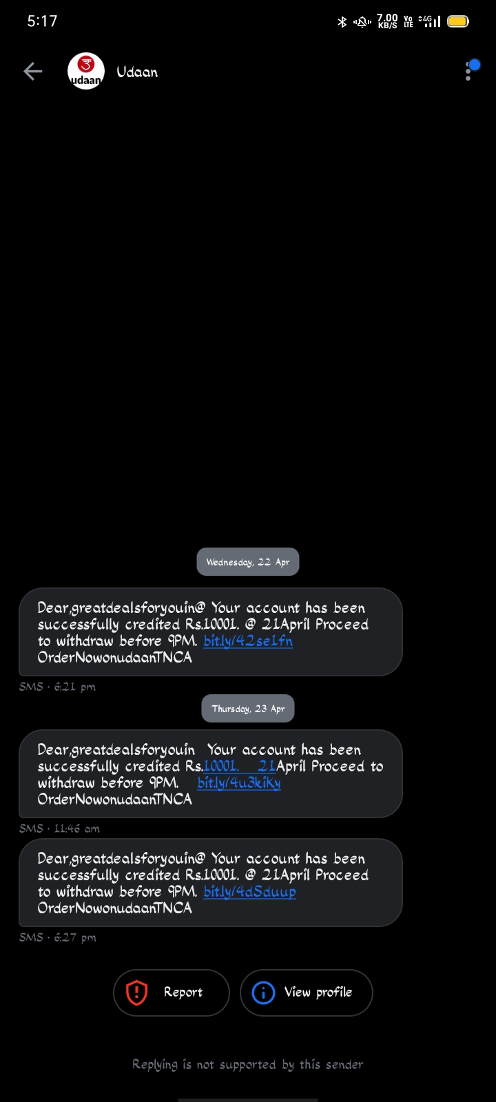 froud message don't click this link 