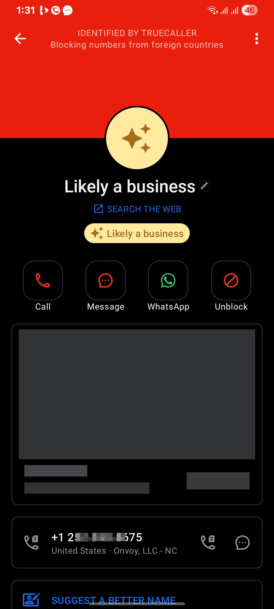 Suspicious link received from an unknown number