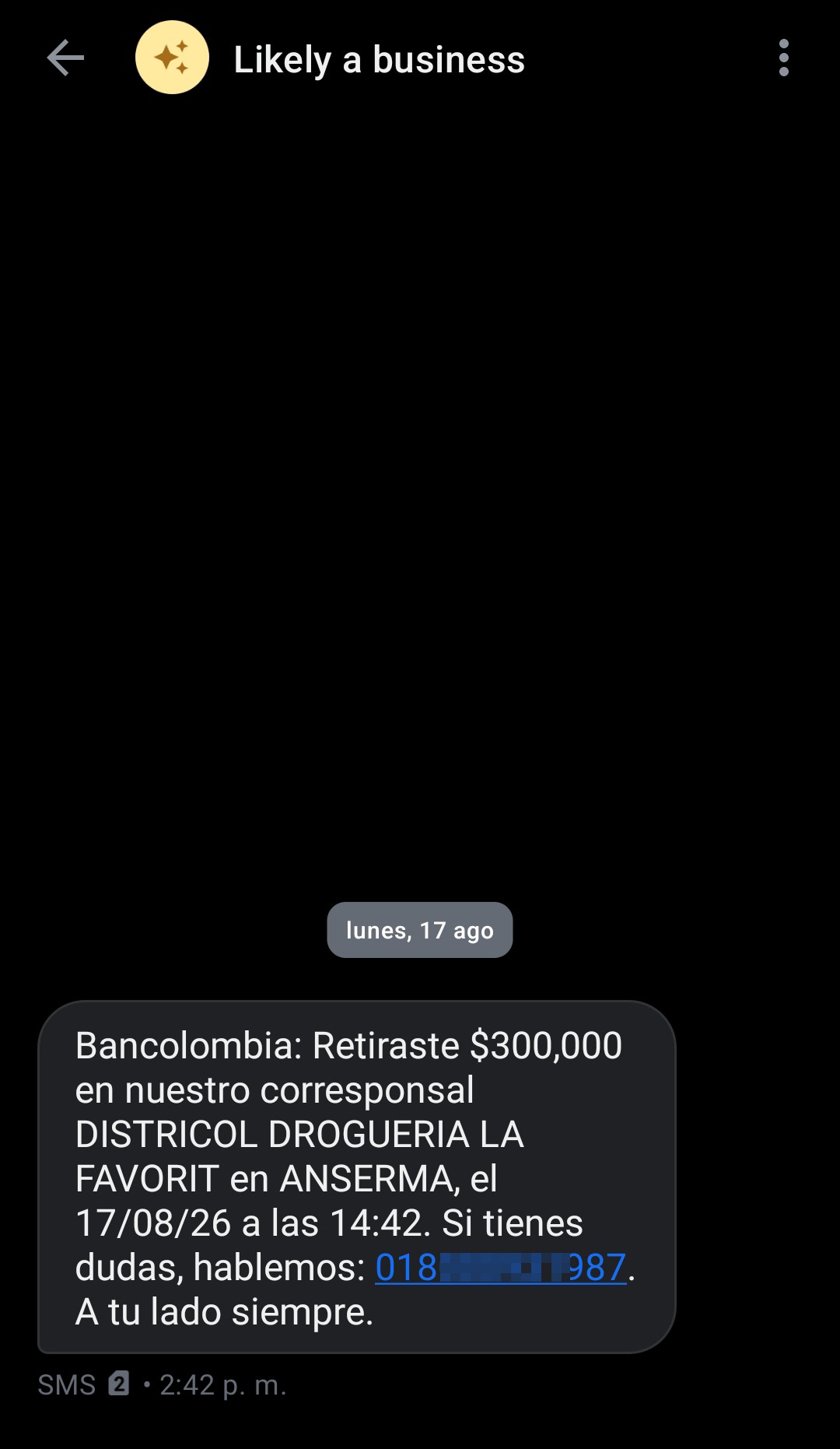 They impersonate Bancolombia