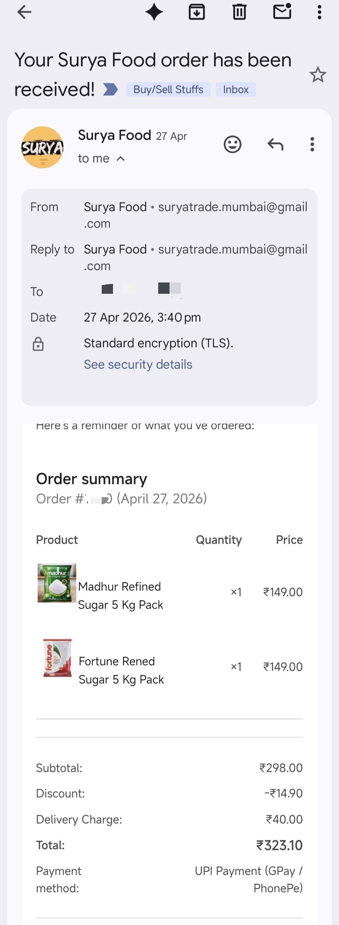 Surya Food Scam. Delivery not fulfilled 