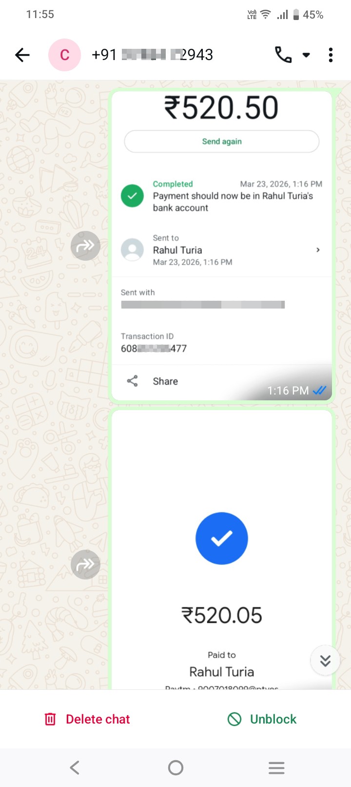 Ajio Order [TXN_ID] Scam From Kolkata [PHONE],90518 23610,9[PHONE]  scammers details  - image 3
