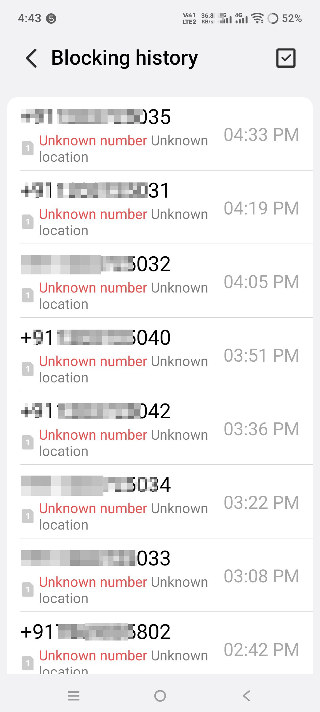 block all call [PHONE] ±891381 ±91120372 series completely every 15 minute they call daily 40 call 