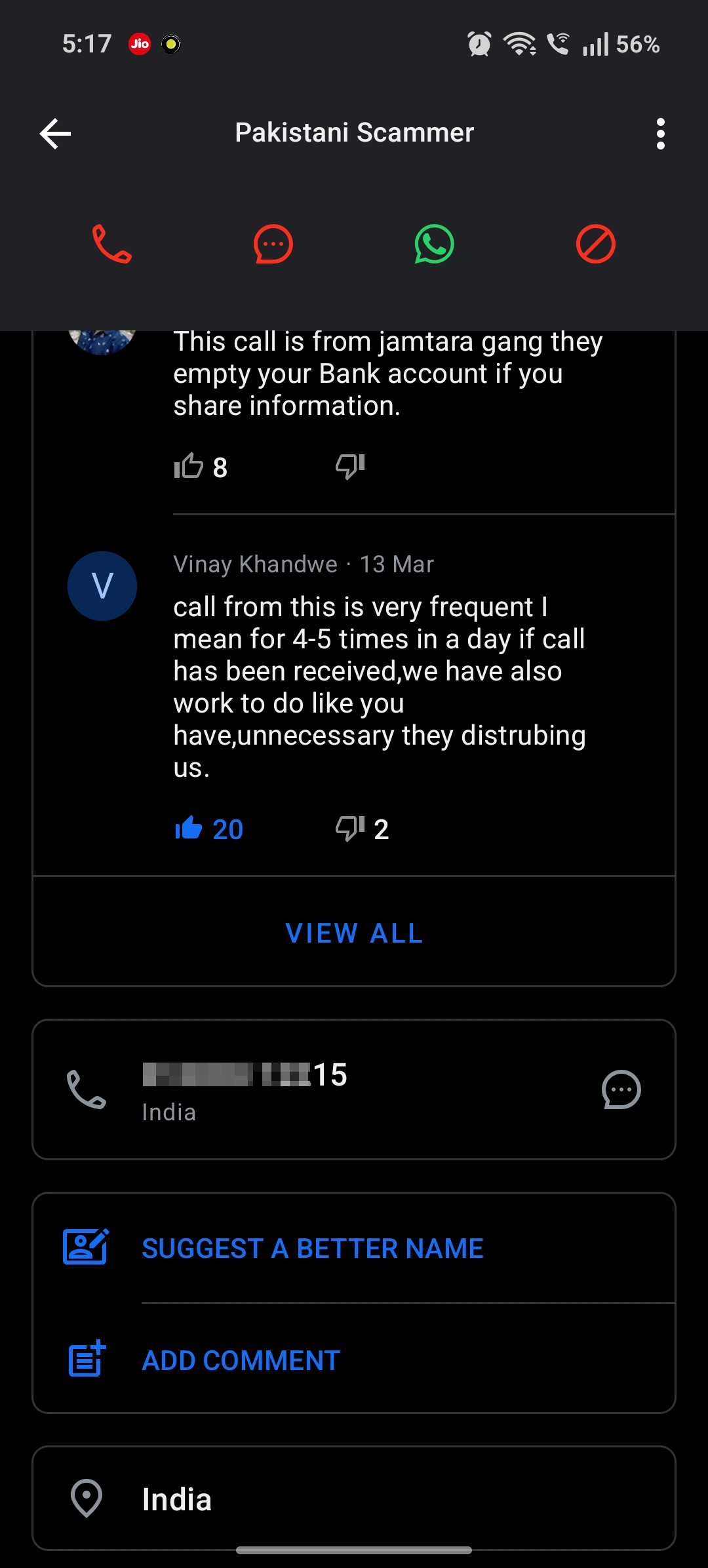 Kindly report this number 